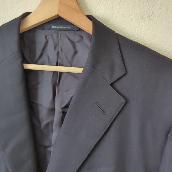 Ermenegildo Zegna Blazer Jacket Mens 52R US42 Roma 100% Wool Navy Blue Suit Coat - Picture 4 of 6